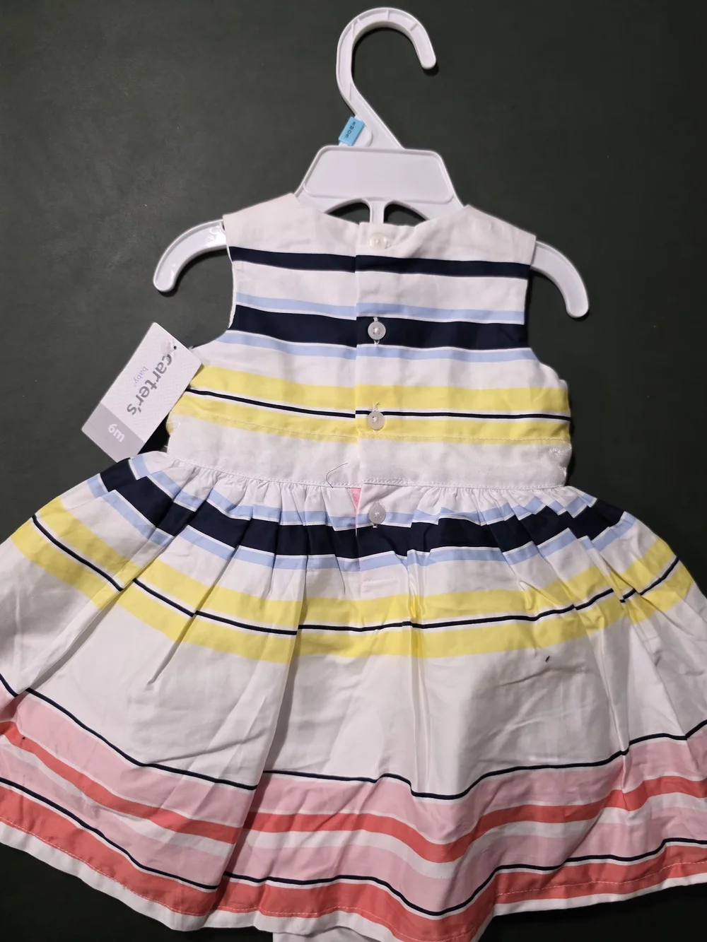 Carter's Striped Sundress in Navy, Yellow, Pink and White
